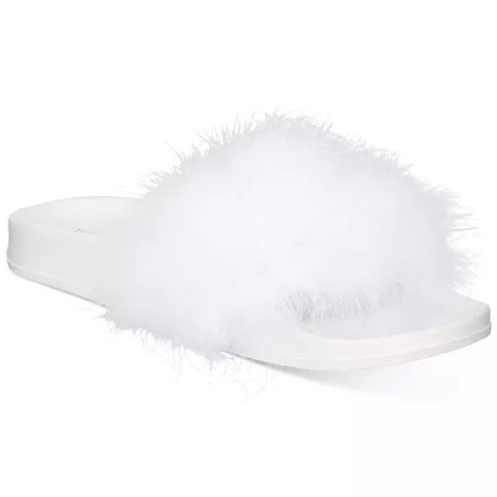 Bridal flip flops white feathers